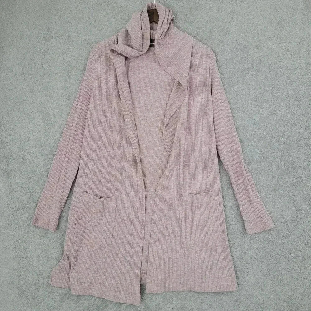 Code Mode Womens Rose Pink Hooded Cardigan Sweater M Cotton Polyester Blend  5PT